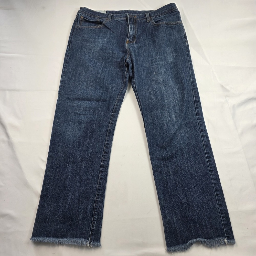 VTG Y2K Oakley Jeans Mens 36x29 Blue Medium Wash Slim Straight Denim Frayed Hem